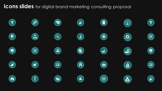 Icons Slides For Digital Brand Marketing Consulting Proposal Themes PDF