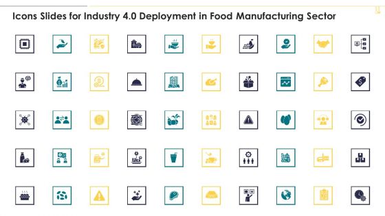 Icons Slides For Industry 4 0 Deployment In Food Manufacturing Sector Clipart PDF