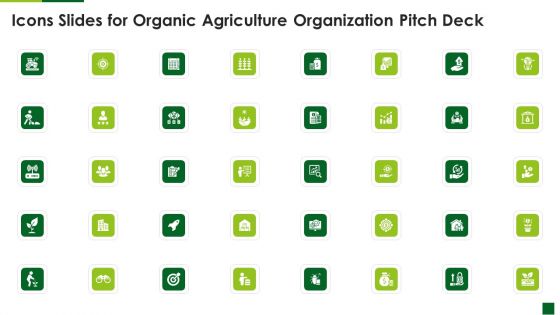 Icons Slides For Organic Agriculture Organization Pitch Deck Clipart PDF