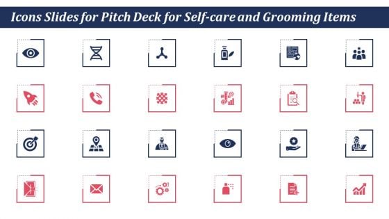 Icons Slides For Pitch Deck For Self Care And Grooming Items Ppt Model Influencers PDF