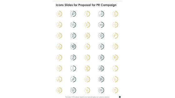 Icons Slides For Proposal For PR Campaign One Pager Sample Example Document Icons Slides For Proposal For PR Campaign One Pager Sample Example Document