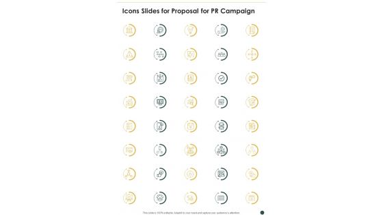 Icons Slides For Proposal For PR Campaign One Pager Sample Example Document