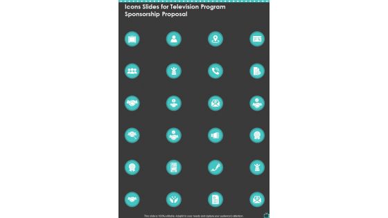 Icons Slides For Television Program Sponsorship Proposal One Pager Sample Example Document Icons Slides For Television Program Sponsorship Proposal One Pager Sample Example Document