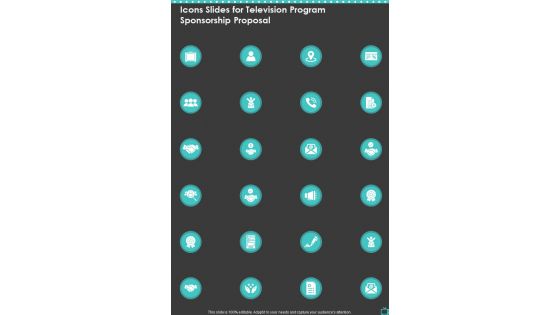 Icons Slides For Television Program Sponsorship Proposal One Pager Sample Example Document