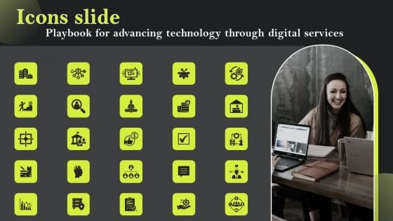 Icons Slides Playbook For Advancing Technology Through Digital Services Summary PDF