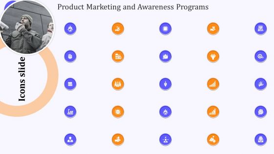 Icons Slides Product Marketing And Awareness Programs Information PDF