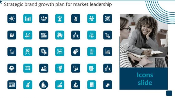 Icons Slides Strategic Brand Growth Plan For Market Leadership Topics PDF