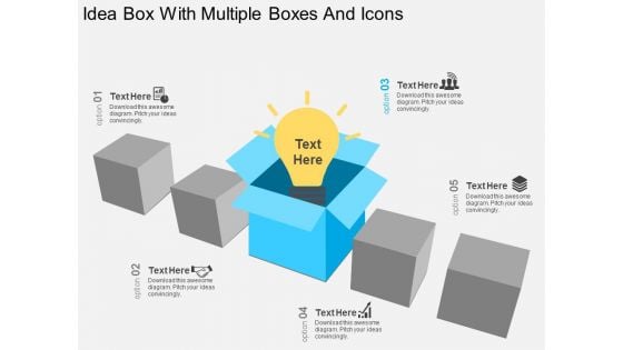 Idea Box With Multiple Boxes And Icons Powerpoint Template