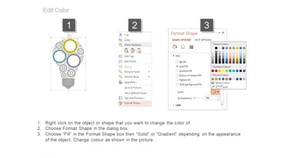 Idea Bulb Design With Gears Powerpoint Slides