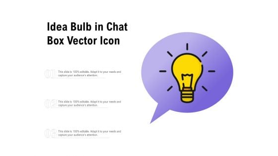 Idea Bulb In Chat Box Vector Icon Ppt PowerPoint Presentation Background Designs