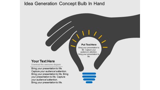 Idea Generation Concept Bulb In Hand Powerpoint Template