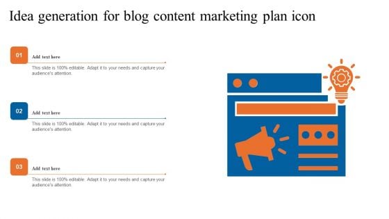 Idea Generation For Blog Content Marketing Plan Icon Guidelines PDF