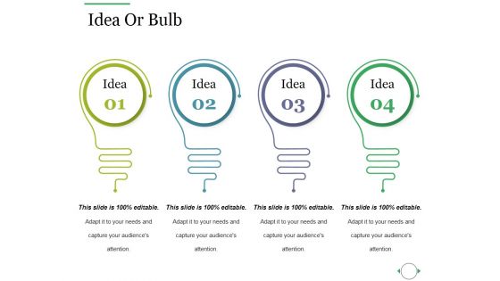 Idea Or Bulb Ppt PowerPoint Presentation Ideas Shapes