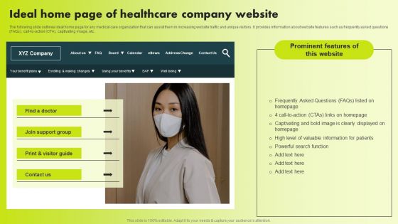 Ideal Home Page Of Healthcare Company Website Inspiration PDF