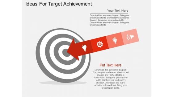 Ideas For Target Achievement Powerpoint Templates