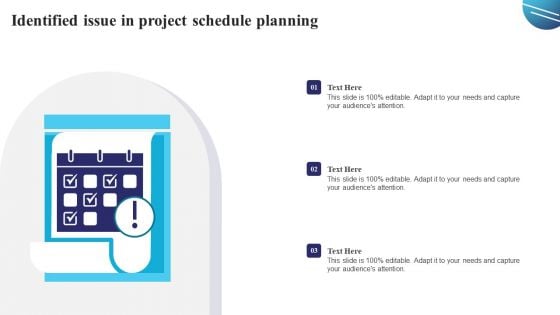 Identified Issue In Project Schedule Planning Diagrams PDF