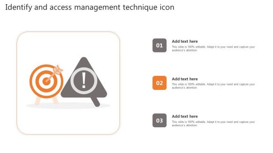 Identify And Access Management Technique Icon Information PDF