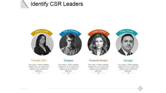 Identify Csr Leaders Ppt PowerPoint Presentation Inspiration Slides Identify Csr Leaders Ppt PowerPoint Presentation Inspiration Slides