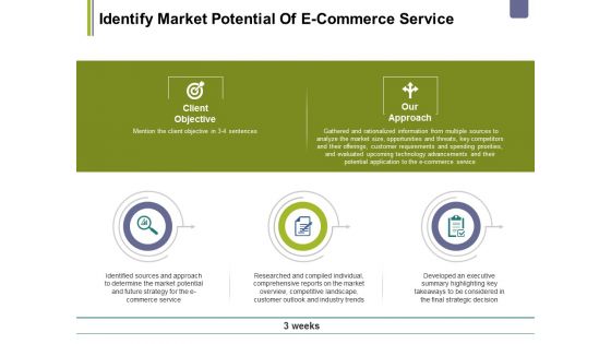 Identify Market Potential Of E Commerce Service Ppt PowerPoint Presentation Layouts Infographics