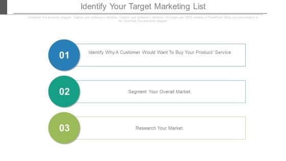 Identify Your Target Marketing List Ppt Slides