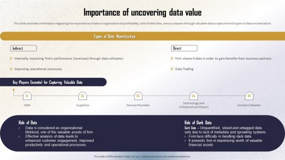 Identifying Direct And Indirect Importance Of Uncovering Data Value Slides PDF