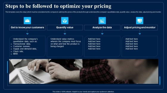 Identifying Optimum Pricing Methods For Business Steps To Be Followed To Optimize Your Pricing Designs PDF