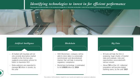 Identifying Technologies To Invest In For Efficient Performance Investment In Latest Technology To Ensure Information PDF Identifying Technologies To Invest In For Efficient Performance Investment In Latest Technology To Ensure Information PDF