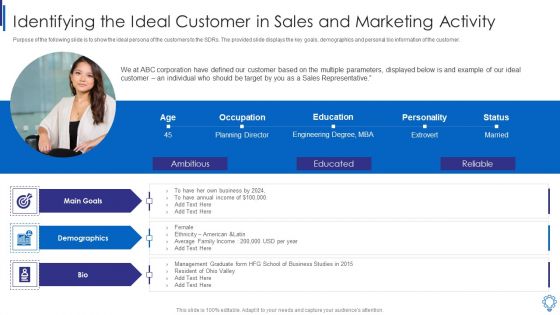 Identifying The Ideal Customer In Sales And Marketing Activity Microsoft PDF