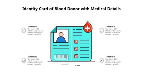 Identity Card Of Blood Donor With Medical Details Ppt PowerPoint Presentation Model Slide PDF