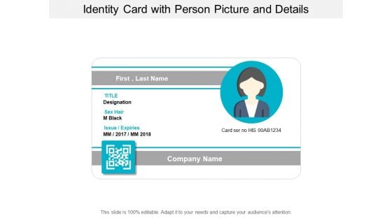 Identity Card With Person Picture And Details Ppt PowerPoint Presentation Slides Aids