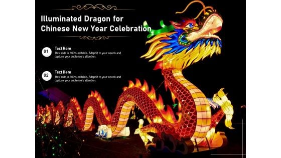 Illuminated Dragon For Chinese New Year Celebration Ppt PowerPoint Presentation Gallery Graphics PDF