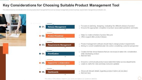 Illustrating Product Leadership Plan Incorporating Innovative Techniques Key Considerations For Choosing Demonstration PDF