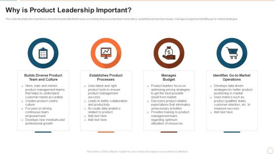 Illustrating Product Leadership Plan Incorporating Innovative Techniques Why Is Product Leadership Important Rules PDF