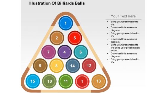 Illustration Of Billiards Balls Powerpoint Templates