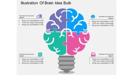 Illustration Of Brain Idea Bulb Powerpoint Templates