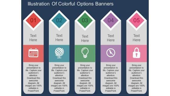 Illustration Of Colorful Options Banners Powerpoint Templates