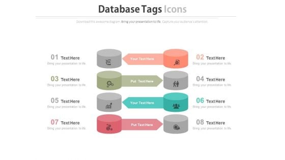 Illustration Of Database Tags And Icons Powerpoint Slides