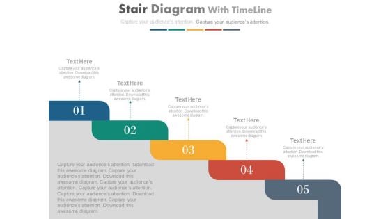 Illustration Of Five Growth Steps Powerpoint Slides