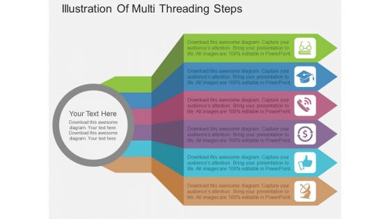 Illustration Of Multi Threading Steps Powerpoint Template