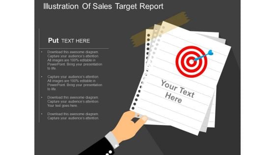 Illustration Of Sales Target Report Powerpoint Template