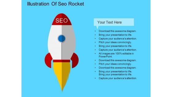 Illustration Of Seo Rocket Powerpoint Templates