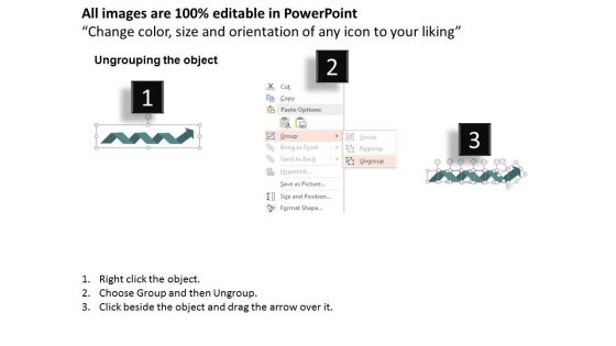 Illustration Of Twisted Arrows And Icons Powerpoint Template