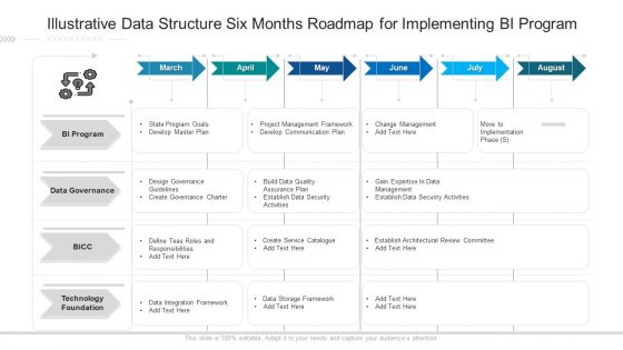 Illustrative Data Structure Six Months Roadmap For Implementing BI Program Download