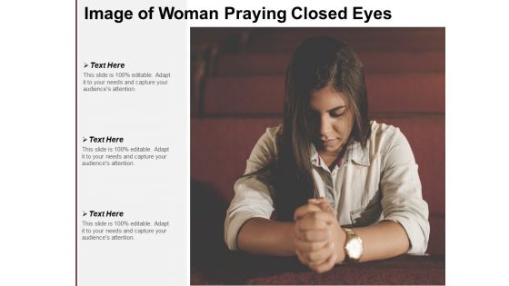 Image Of Woman Praying Closed Eyes Ppt PowerPoint Presentation Show Good