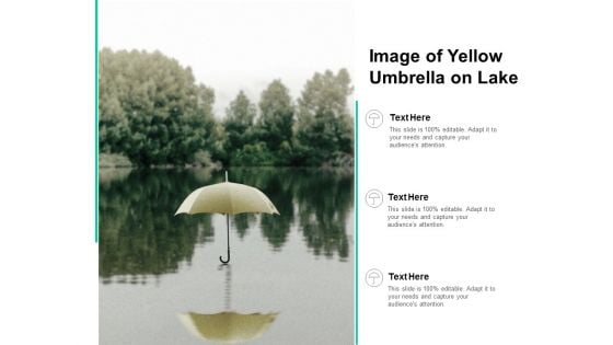 Image Of Yellow Umbrella On Lake Ppt PowerPoint Presentation Model Background