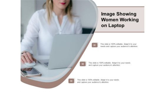 Image Showing Women Working On Laptop Ppt PowerPoint Presentation Icon Grid PDF