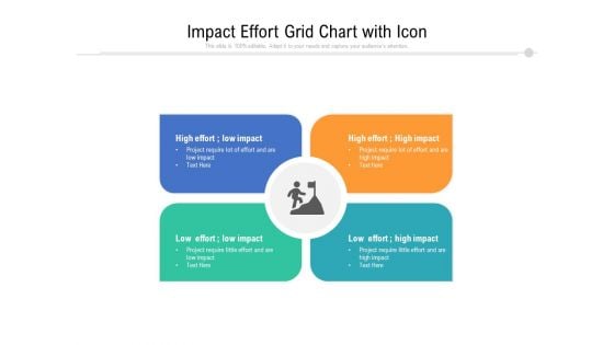 Impact Effort Grid Chart With Icon Ppt PowerPoint Presentation Icon Themes PDF