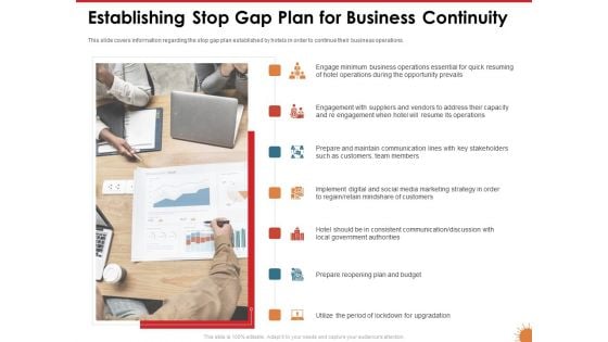 Impact Of COVID 19 On The Hospitality Industry Establishing Stop Gap Plan For Business Continuity Clipart PDF