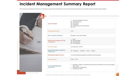 Impact Of COVID 19 On The Hospitality Industry Incident Management Summary Report Download PDF Impact Of COVID 19 On The Hospitality Industry Incident Management Summary Report Download PDF