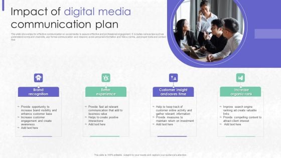 Impact Of Digital Media Communication Plan Microsoft PDF